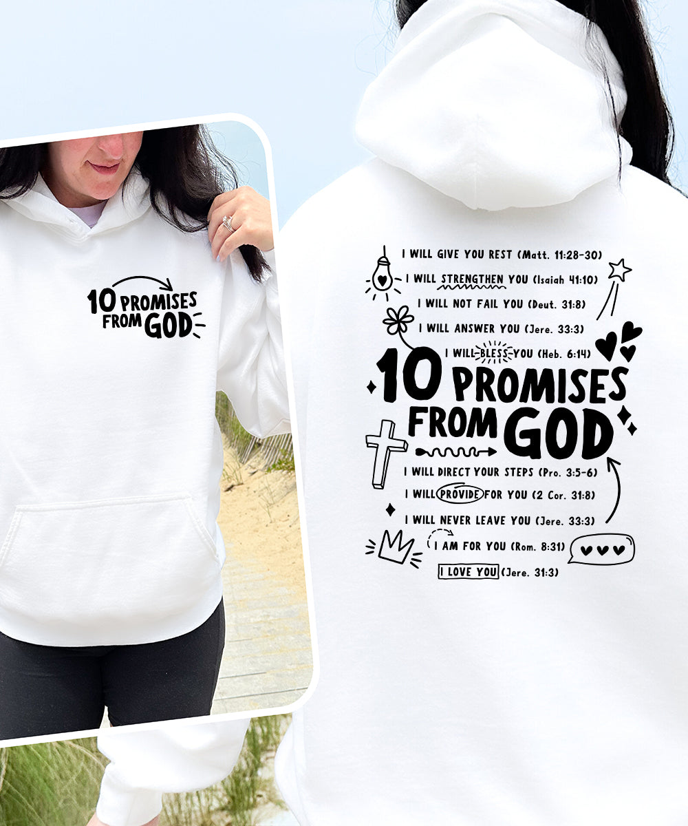 10 Promises From God (Front & Back) Hoodie