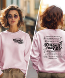 10 Promises From God (Front & Back) Sweatshirt