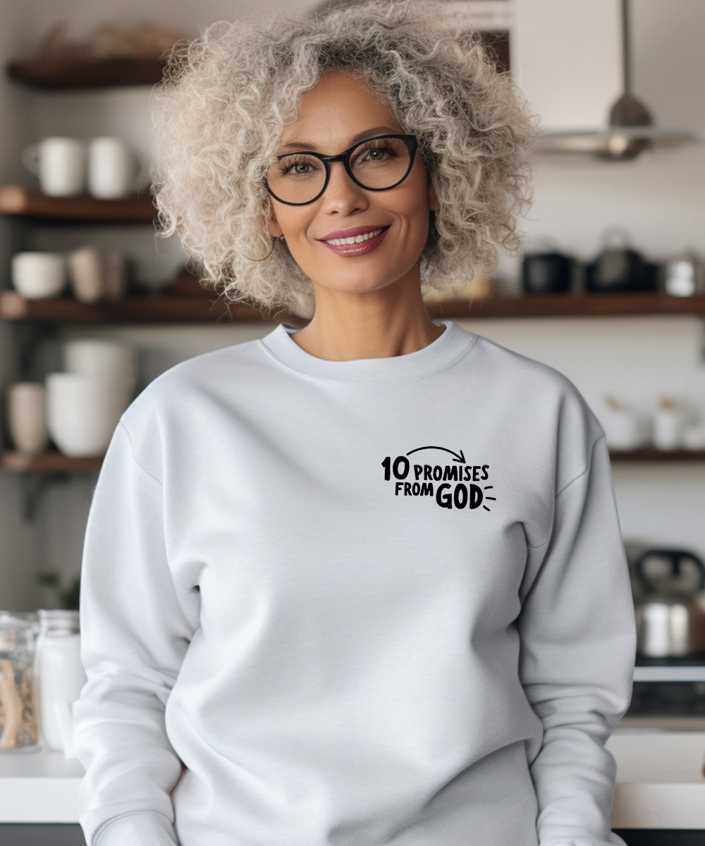 10 Promises From God (Front & Back) Sweatshirt