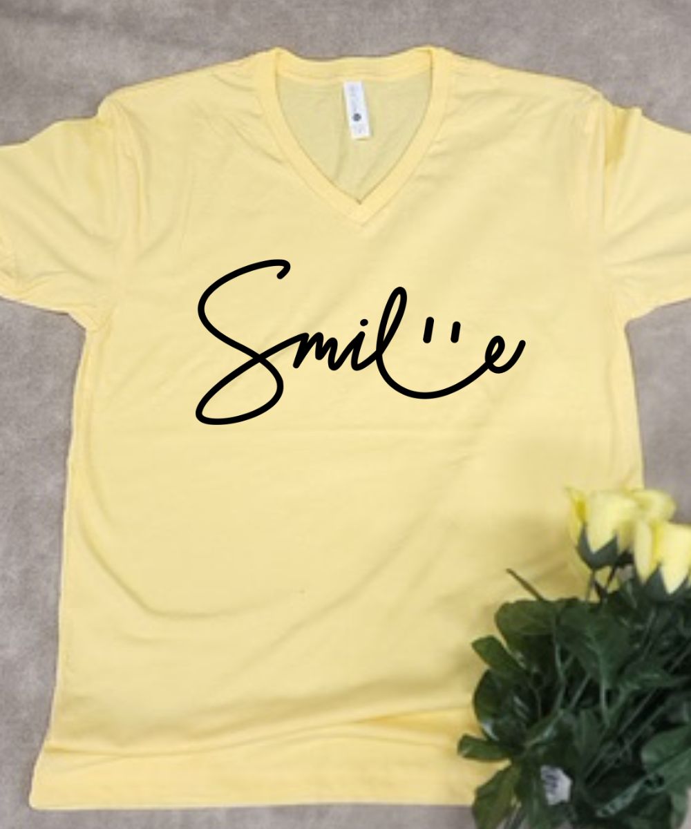 Smiley Face V-Neck