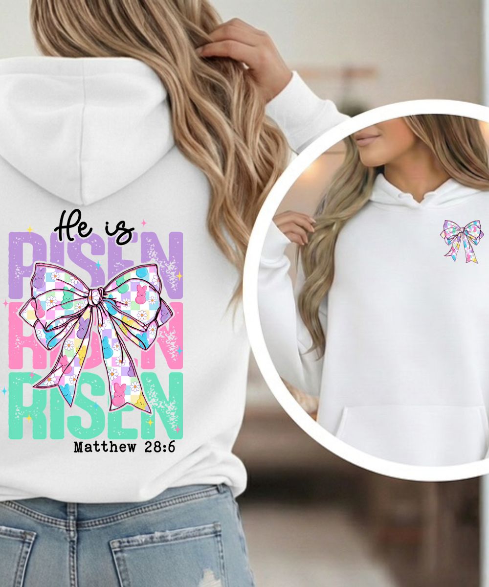 Bow He Is Risen (Front & Back Design) Hoodie