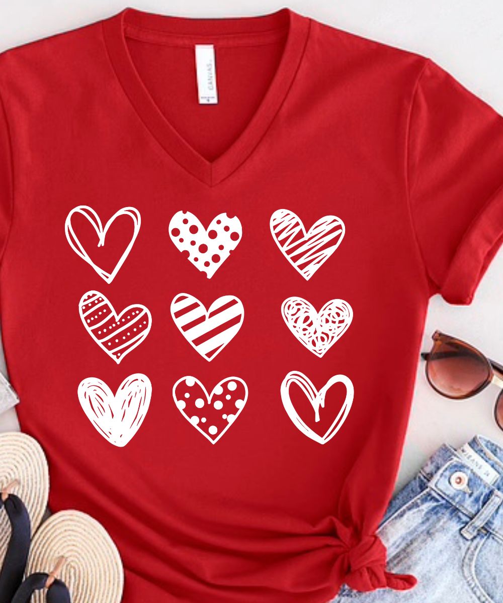 9 Hearts V-Neck