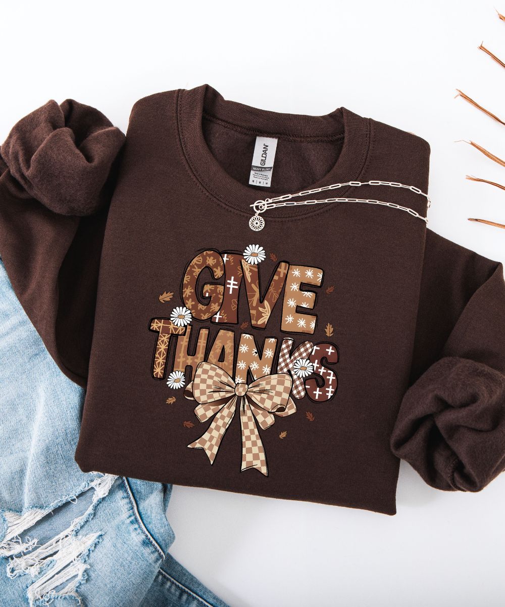 Bow Give Thanks Sweatshirt
