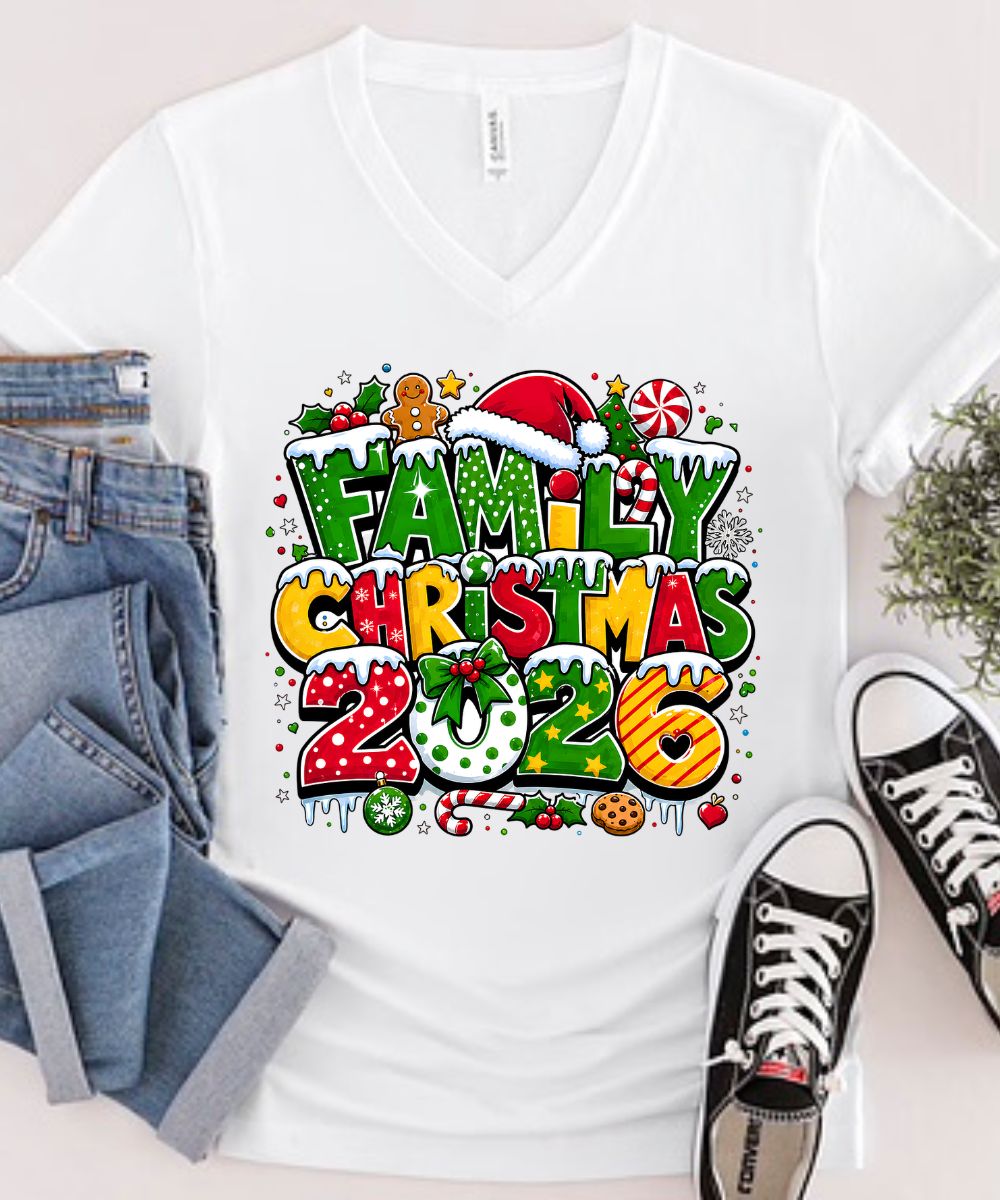 2026 Family Christmas V-Neck