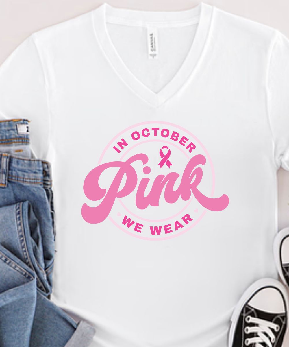 In October We Wear Pink V-Neck