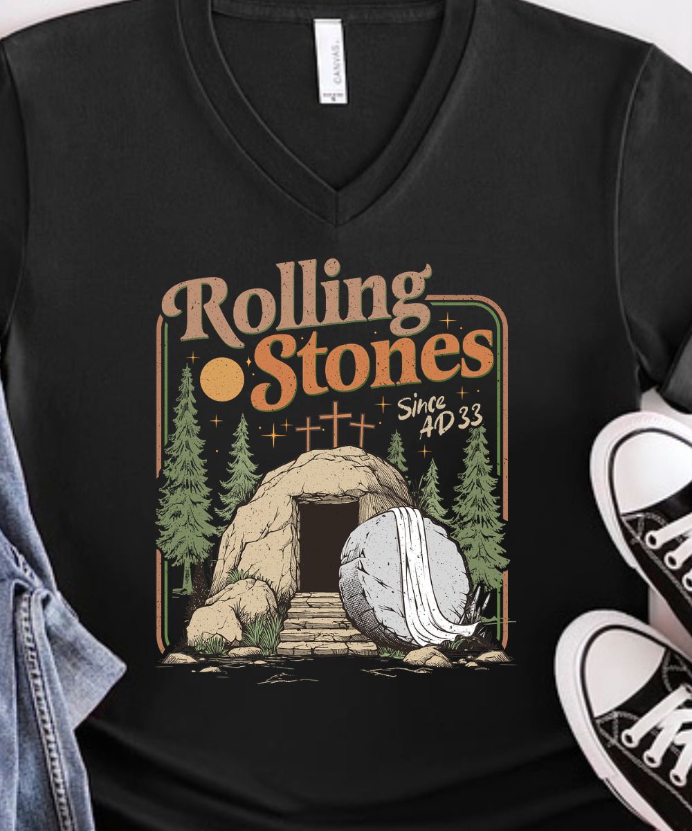 Rolling Stones V-Neck (Distressed Design)