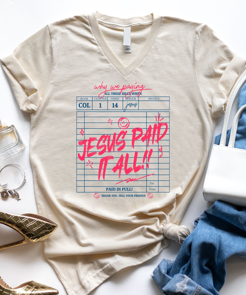 Jesus Paid It All V-Neck