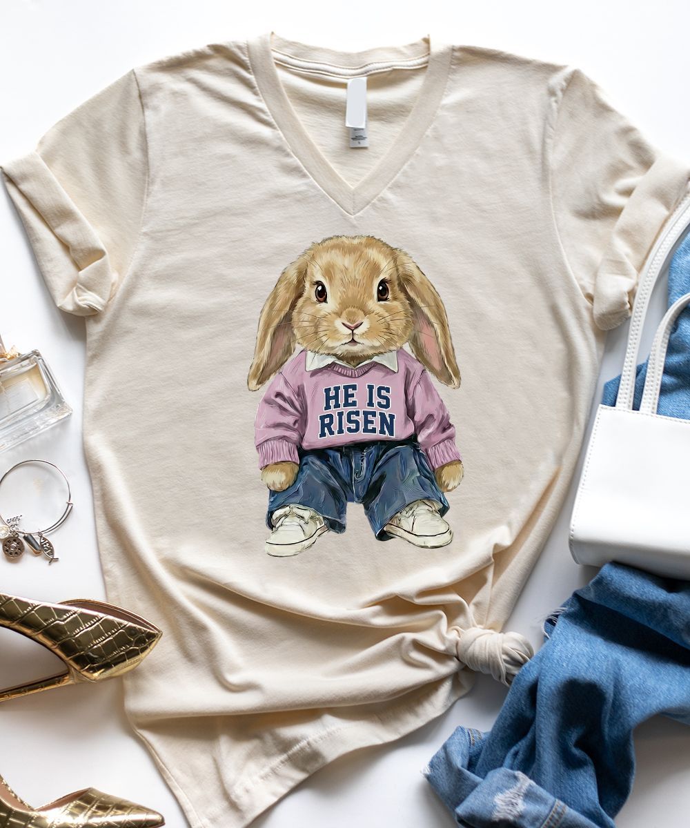 Christian Easter Bunny V-Neck