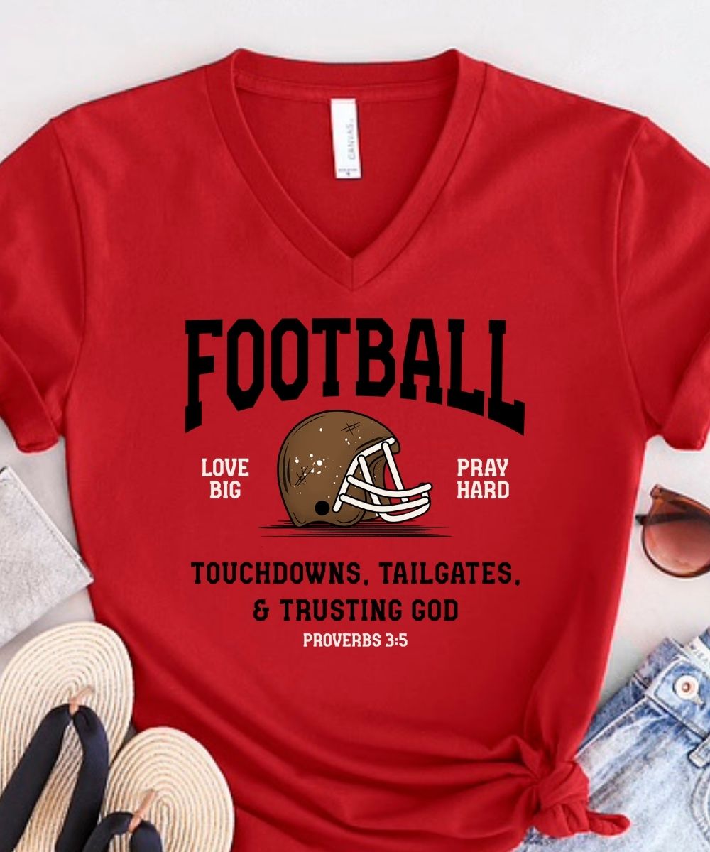 Touchdowns, Tailgates & Trusting God V-Neck