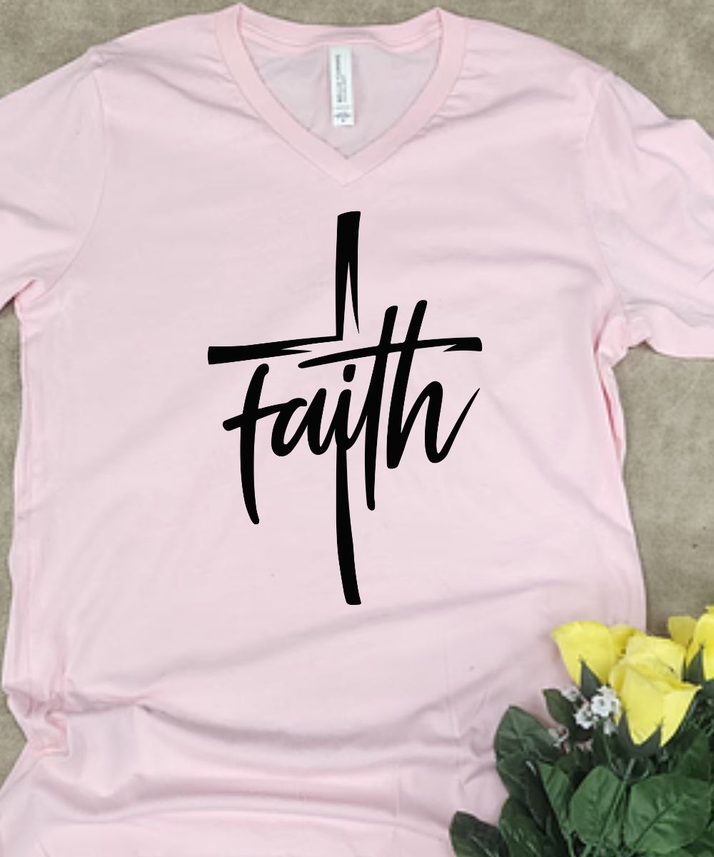 Faith Cross V-Neck