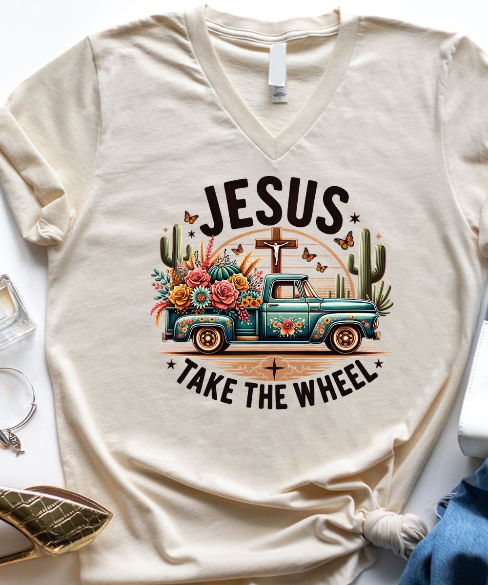 Jesus Take The Wheel V-Neck