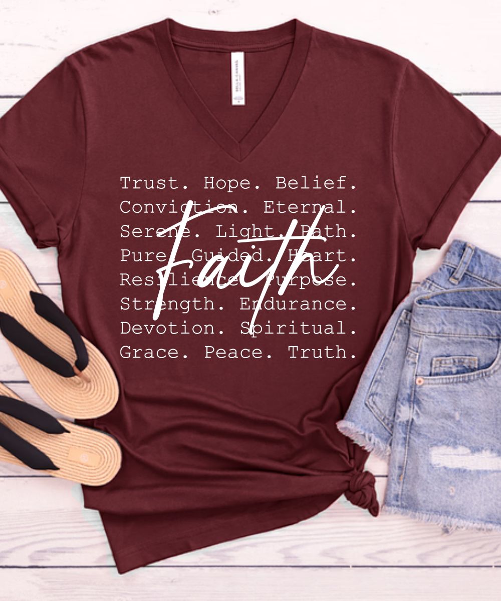Faith Words V-Neck