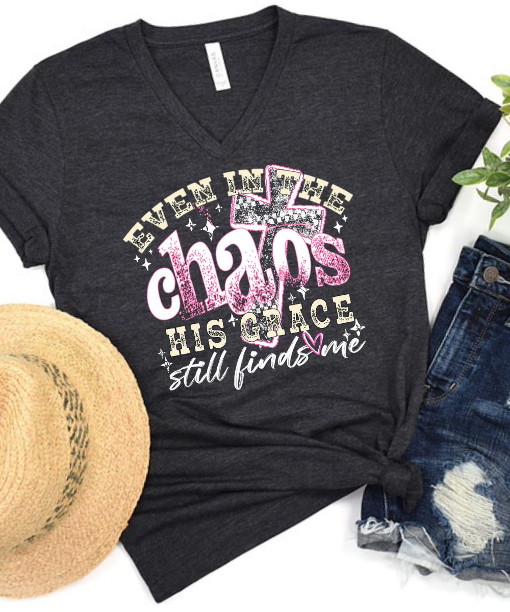 Even In The Chaos V-Neck (Distressed Design)
