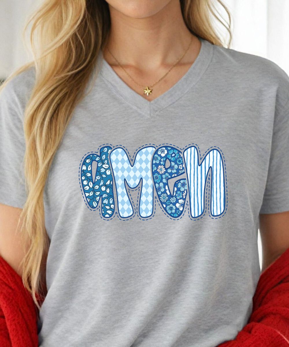 Floral Amen V-Neck