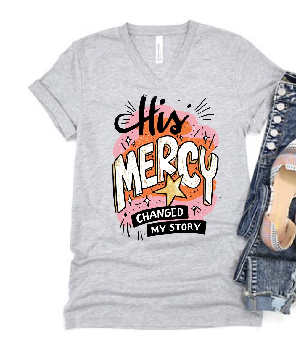 His Mercy Changed My Story V-Neck