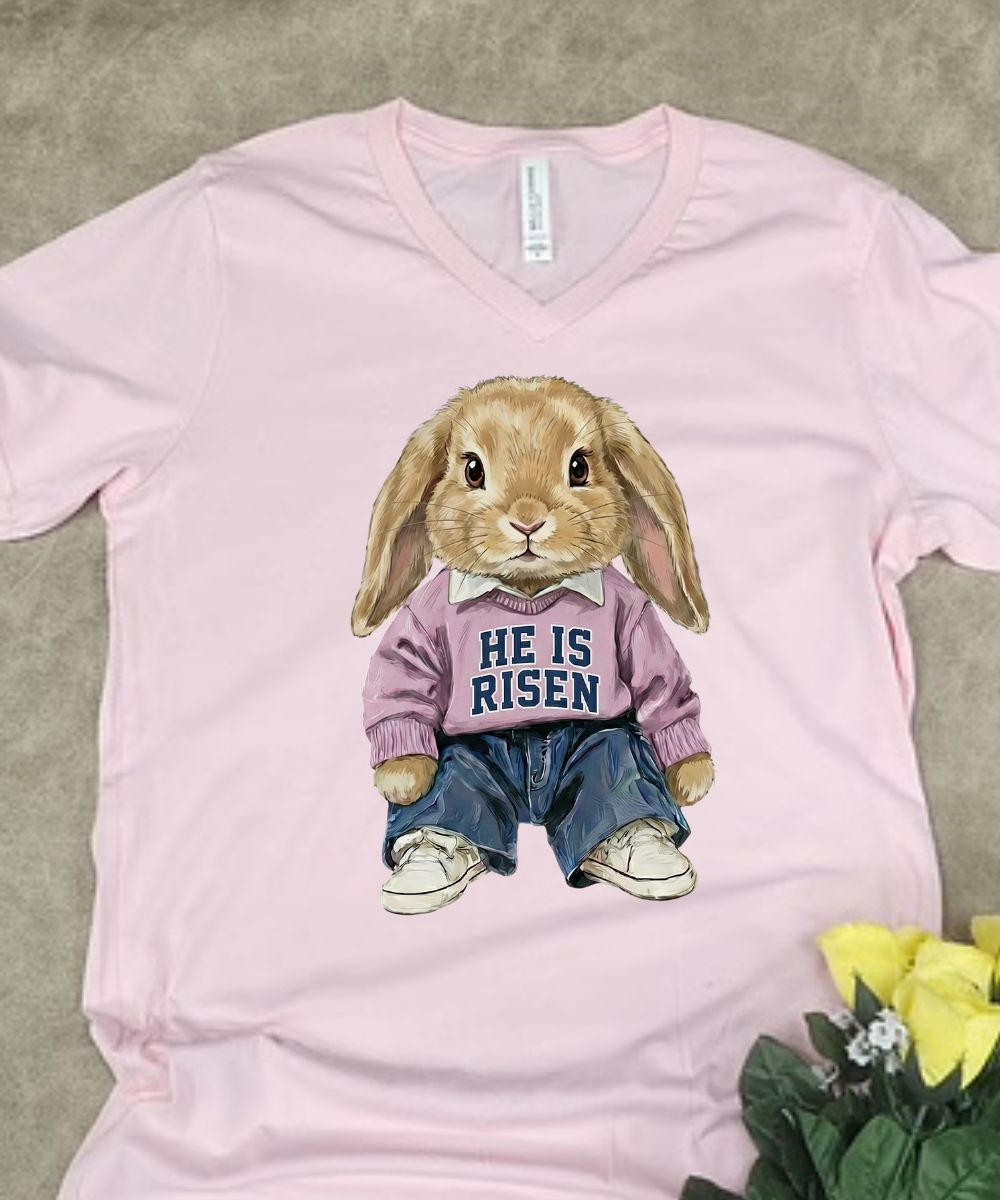 Christian Easter Bunny V-Neck