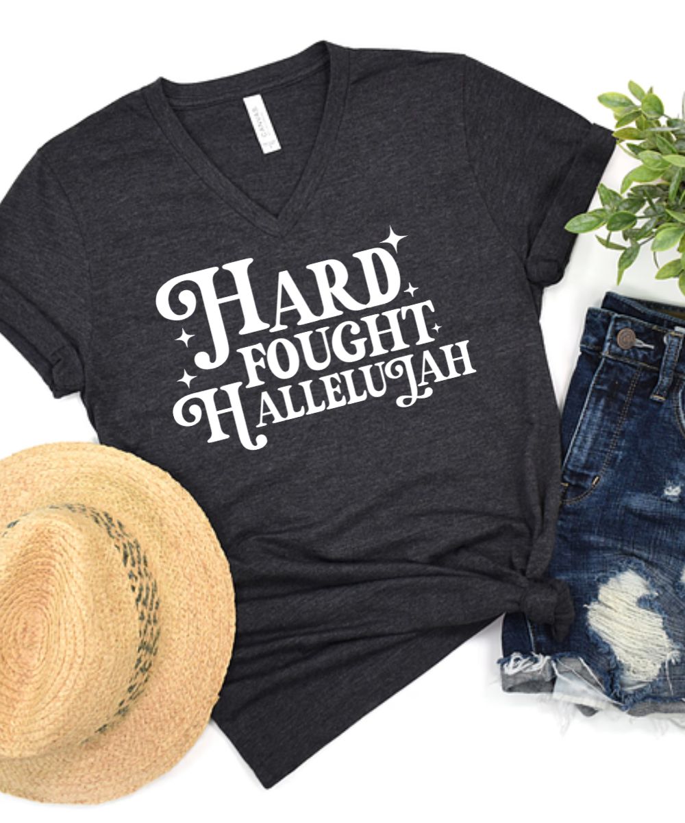 Hard Fought Hallelujah V-Neck