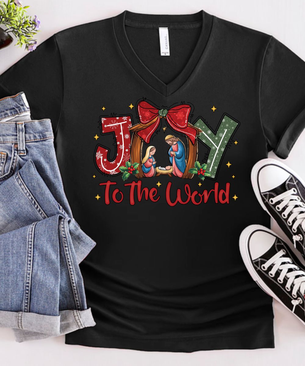 Joy Nativity V-Neck