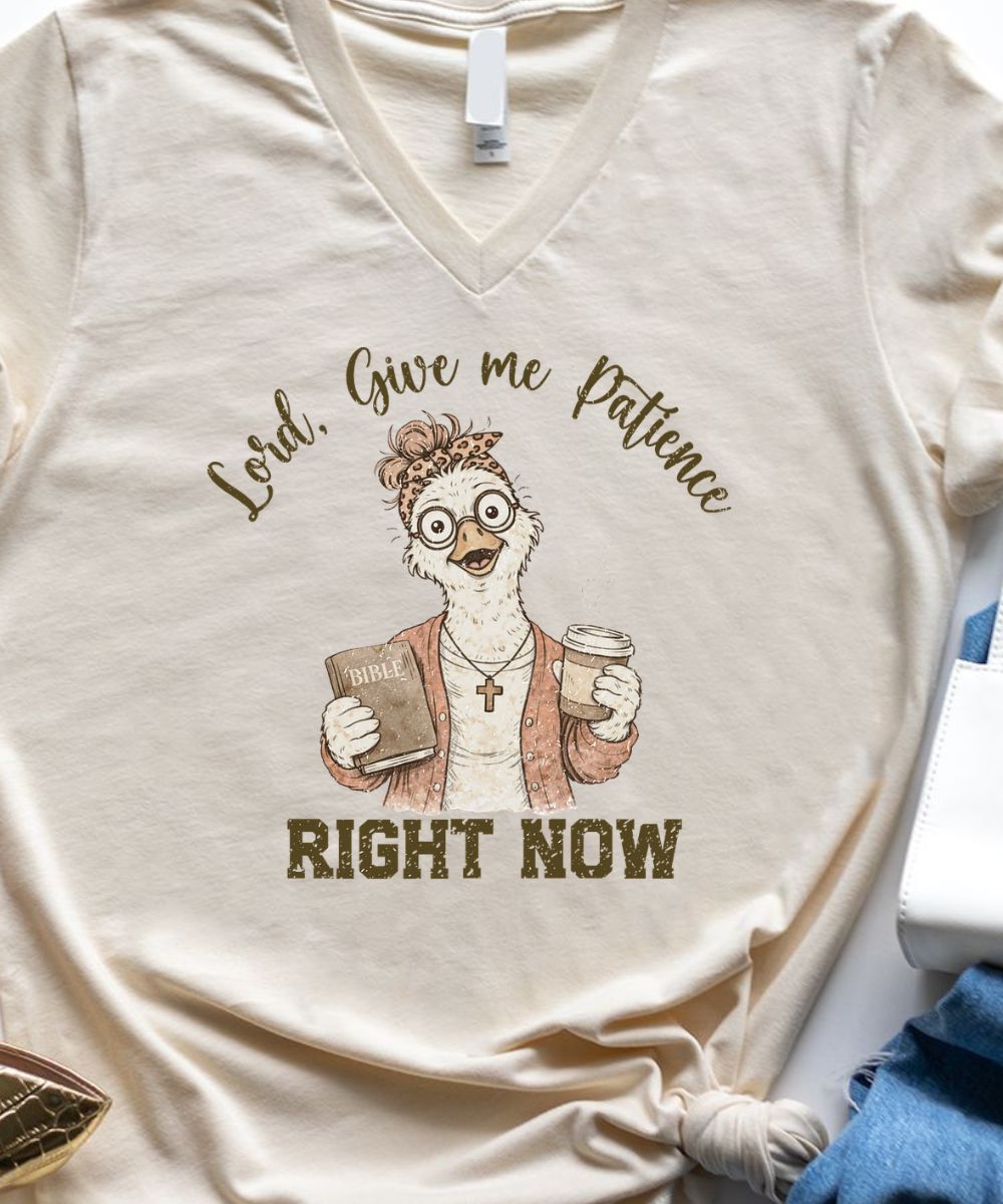 Give Me Patience V-Neck (Distressed Design) (Copy)