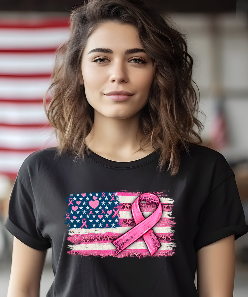 American Flag & Cancer Ribbon