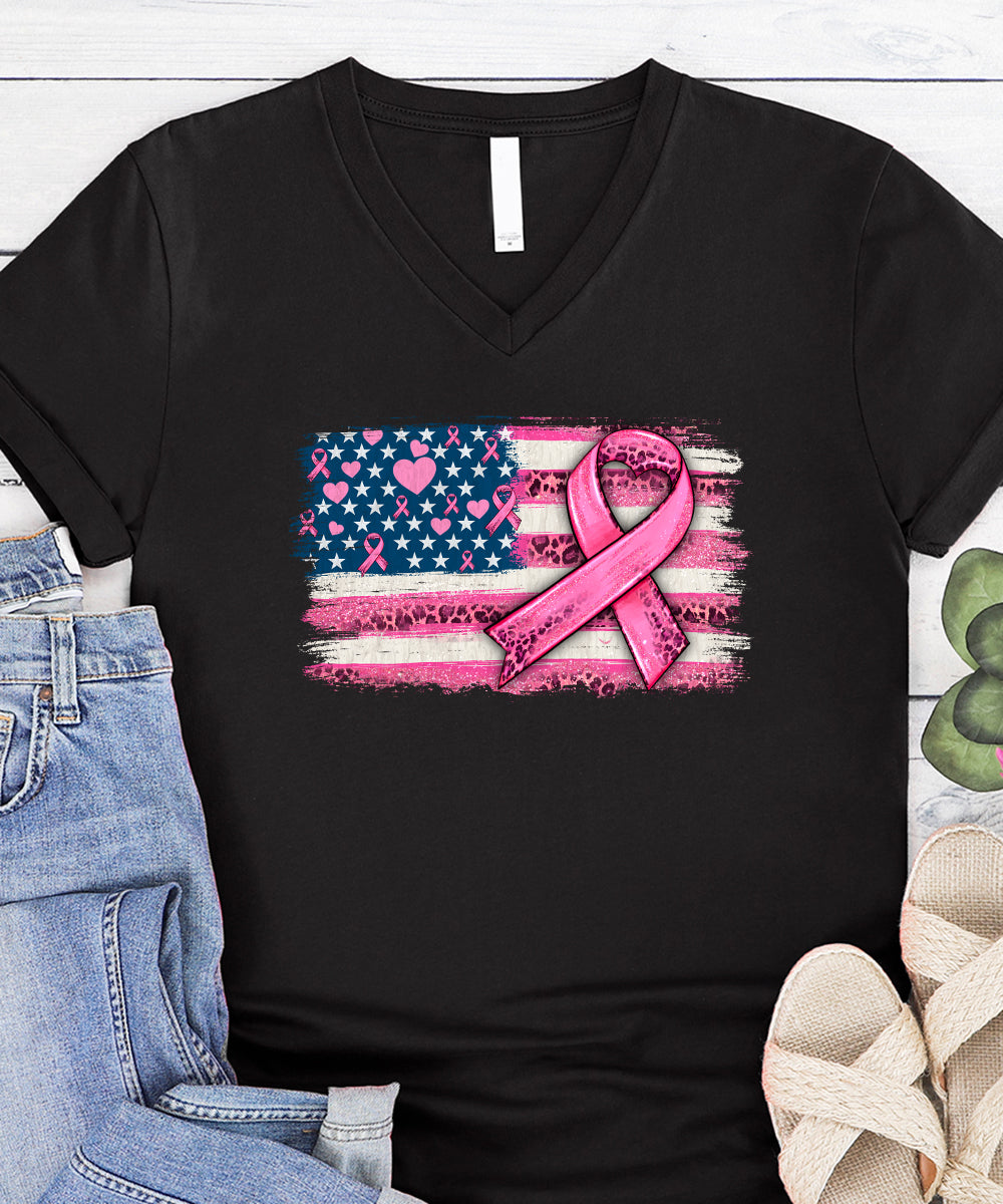 American Flag & Cancer Ribbon