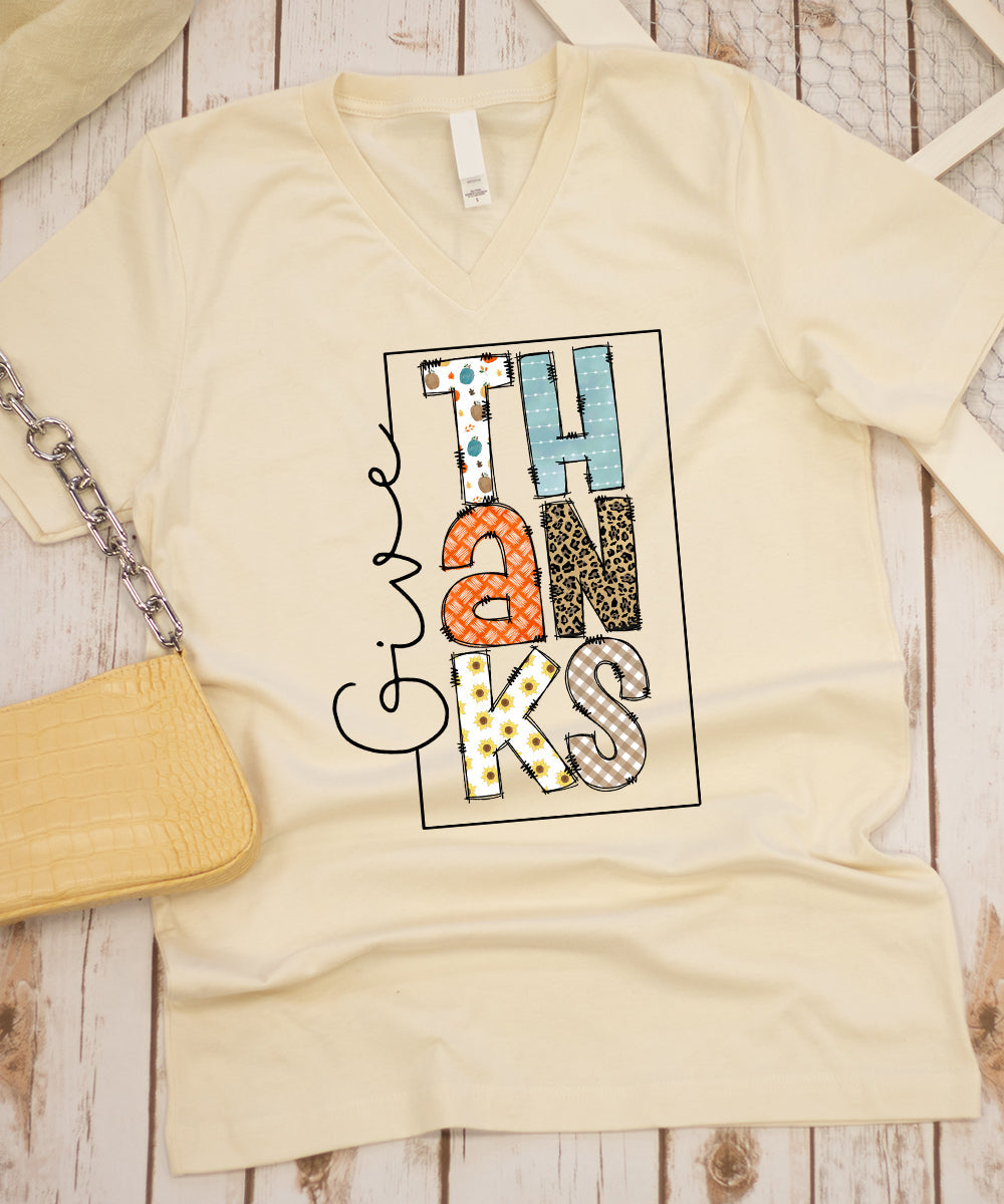 Give Thanks V-Neck