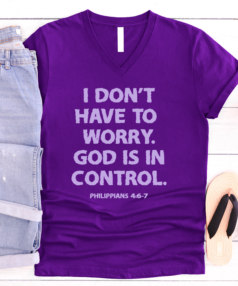 God Is In Control V-Neck
