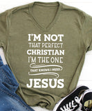 I'm Not That Perfect Christian V-Neck