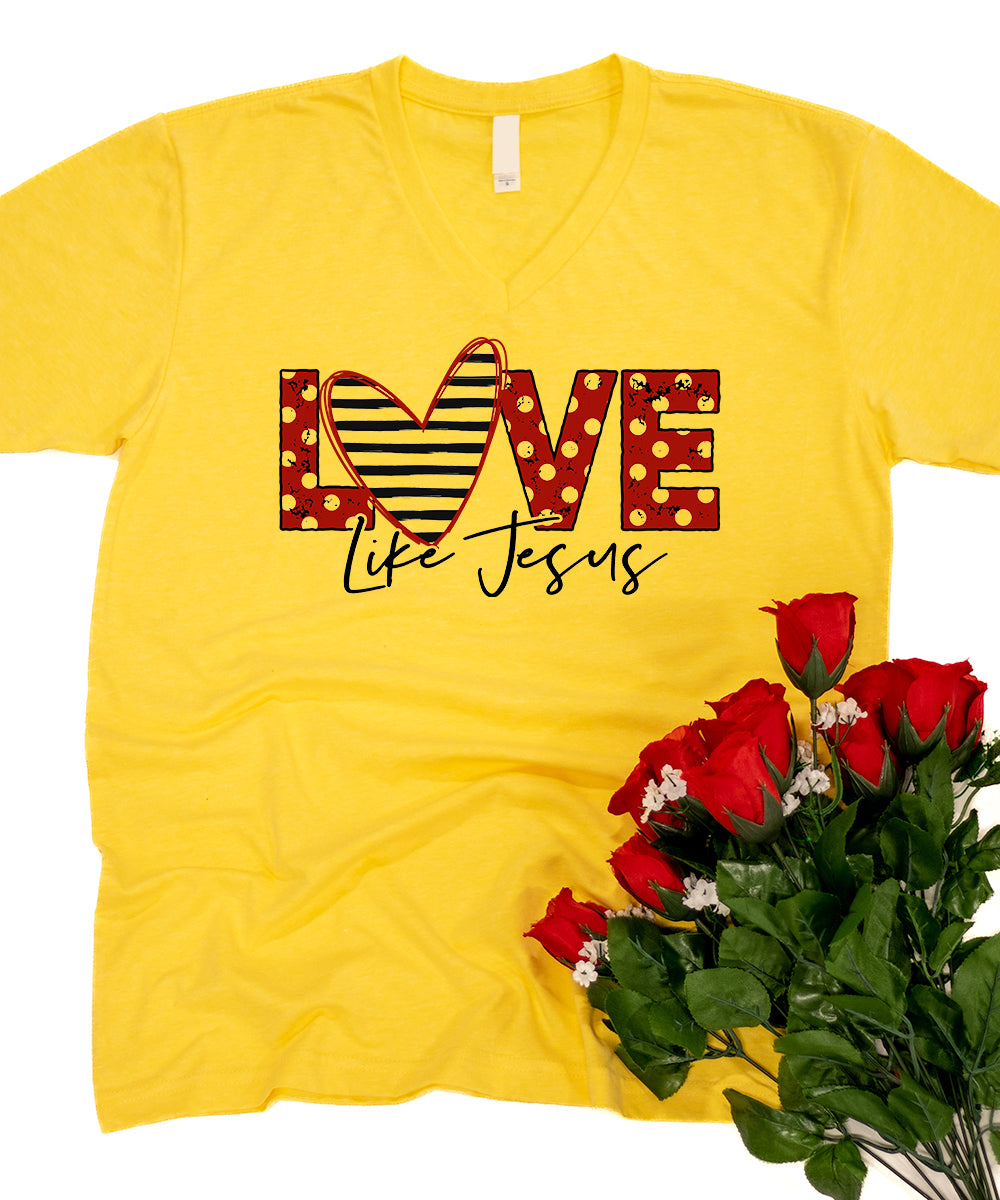 Love Like Jesus (Polka Dot) V-Neck