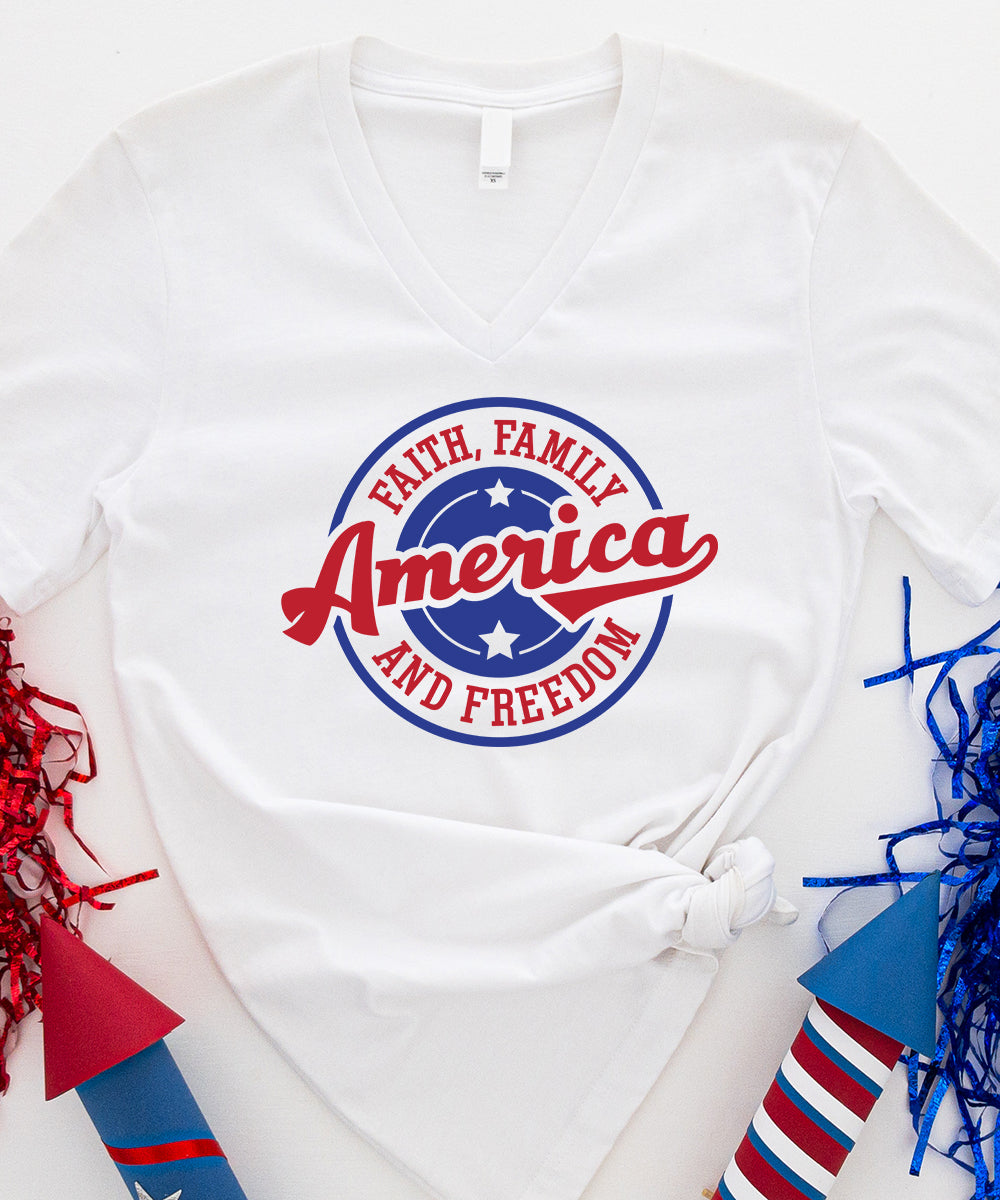 Faith Family Freedom V-Neck