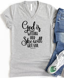 God Is Within Her She Will Not Fail V-Neck