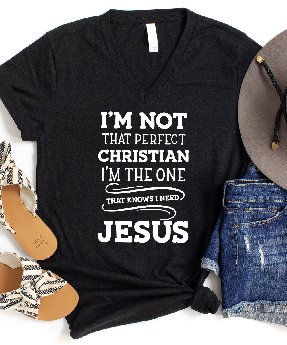 I'm Not That Perfect Christian V-Neck